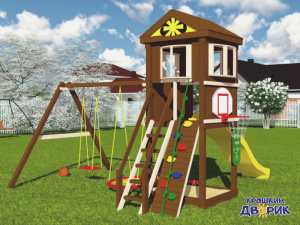 Детские площадки с домиком - Детская площадка  с домиком Аризона
