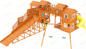 Детские площадки с тремя башнями - деревянная площадка "IgraGrad Домик 7 мод.3"
