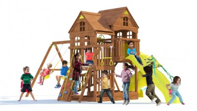 Детские комплексы с горкой - Комплекс «Панорама» с винтовой трубой и спуском