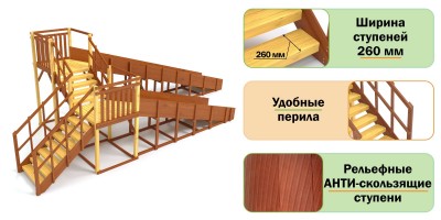 Товары - Деревянная игровая горка Савушка "Зима" - 7
