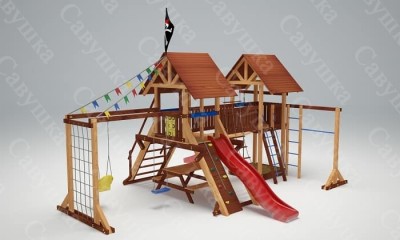 Детские комплексы с горкой и качелями - Игровой комплекс Савушка Lux - 9