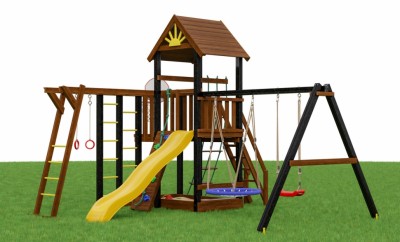 Детские комплексы с горкой и качелями - Детская площадка МАРК 2 для дачи