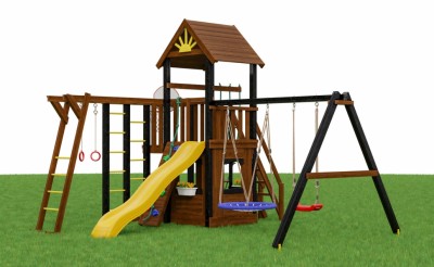 Детские комплексы с горкой и качелями - Детская площадка МАРК 3