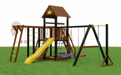 Детские комплексы с горкой и качелями - Детская площадка Марк 4
