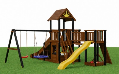 Детские комплексы с горкой и качелями - Детская площадка МАРК 7 всесезонная