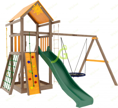 Детские комплексы с горкой и качелями - Детская площадка IgraGrad "Панда Фани Nest"