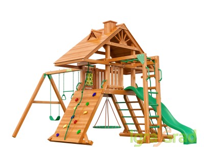 Товары - Деревянная детская площадка для дачи "Крепость с рукоходом" (Дерево)