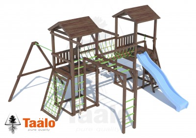 Детские комплексы с горкой и качелями - Серия D модель 2, детская игровая - спортивная конструкция