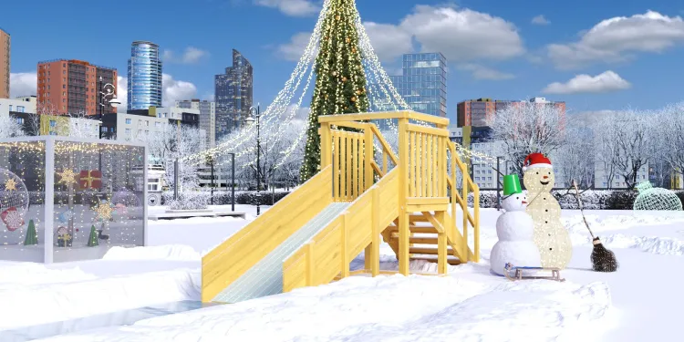 Товары - Зимняя горка  Зима wood 1