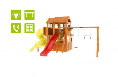 Товары - Детская площадка IgraGrad Клубный домик 3 с трубой Luxe