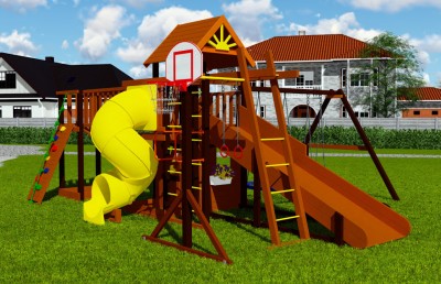 Детские площадки с домиком - Всесезонная площадка "Марк турбо 7"