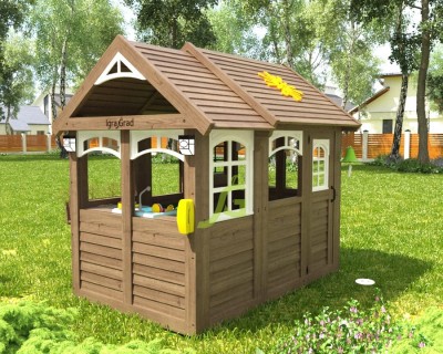 Деревянные домики - Детский деревянный домик на дачу IgraGrad Коттедж 2