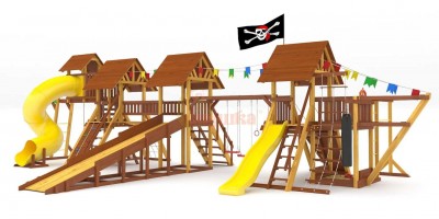 Детские площадки с двумя  башнями - Детская площадка Савушка Люкс 1