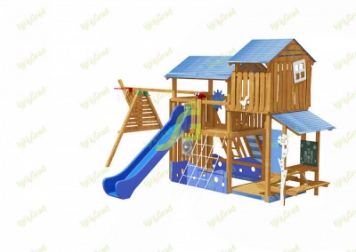 Товары - Детская деревянная площадка "IgraGrad Домик 3" для общественных мест