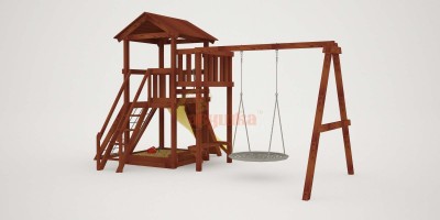 Товары - Детская площадка Савушка Мастер 2 с качелями гнездо 1 метр (Махагон)