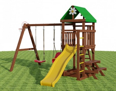 Деревянные детские площадки - Детская площадка Romashka 3 Middle