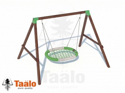 Детские игровые площадки TAALO из лиственницы - Серия O модель 3 - качели с сидением гнездо «OVAL PRO»