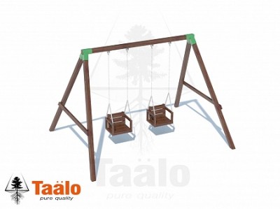 Оборудование для детских игровых комплексов - Серия O модель 2 - качели с деревянными сидениями со спинкой