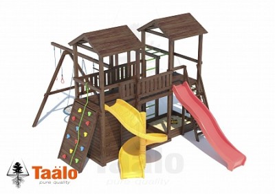Детские игровые площадки TAALO из лиственницы - Серия D1 модель 4, детская игровая - спортивная конструкция