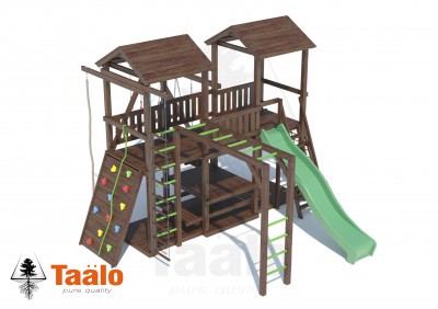 Детские игровые площадки TAALO из лиственницы - Серия D1 модель 3, детская игровая - спортивная конструкция