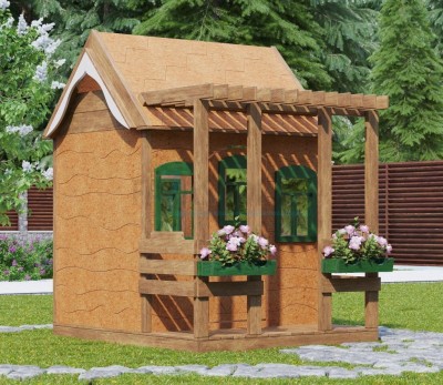 Деревянные домики - Детский деревянный домик  Кафе-1