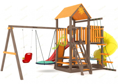 Товары - Детские игровые комплексы IgraGrad Панда Фани с балконом и трубой