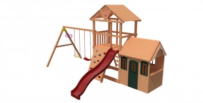 Смотреть все детские комплексы - Детская деревянная площадка Максон 2