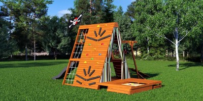 Детские площадки с домиком - Спортивный домик Савушка База-5