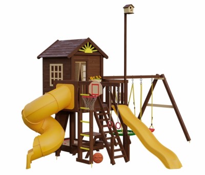 Детские площадки с домиком - Игровой комплекс с домиком Mark House 6