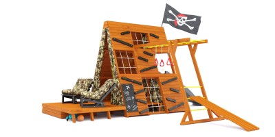 Деревянные детские площадки - Игровая площадка для дачи Савушка База-5 (милитари) с креслами