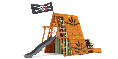 Деревянные детские площадки - Детский комплекс для дачи Савушка База-5 с креслами