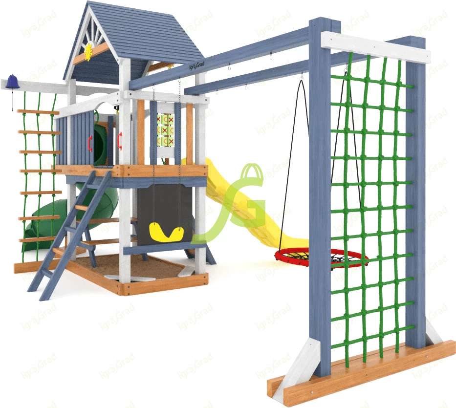 Смотреть все детские комплексы - Детская площадка IgraGrad Шато с трубой (Дерево) мод.1