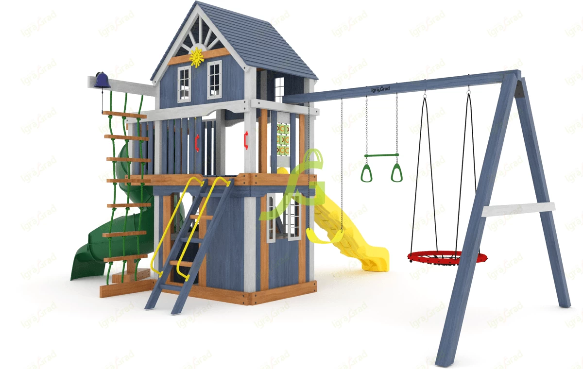 Смотреть все детские комплексы - Детская площадка IgraGrad Шато 2 с трубой (Домик) мод.1