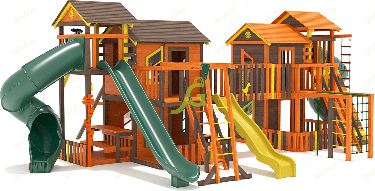 Уличные игровые комплексы для дачи - Детская деревянная площадка "IgraGrad Домик 7 мод.1"