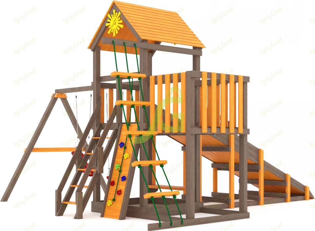 Детские площадки ИграГрад - Всесезонная площадка IgraGrad С с балконом SF
