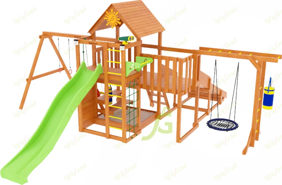 Детские площадки ИграГрад - Детская площадка IgraGrad Крафт Pro 4 с зимней горкой