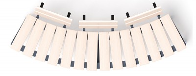 Скамейки - Модульная скамья радиальная (беленый дуб)
