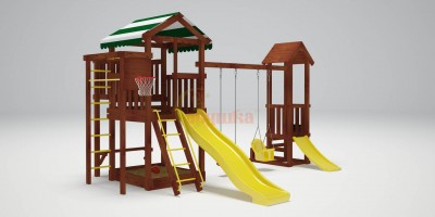 Детские комплексы с горкой и качелями - Детская площадка Савушка Хит 4