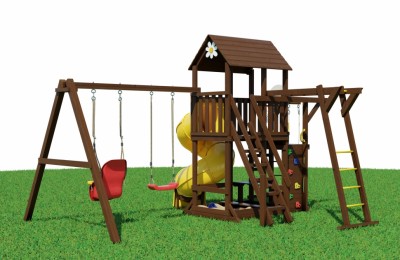 Детские площадки Рост - Детская игровая площадка Космо -2 с трубой