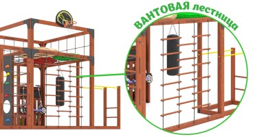 Товары - Детская площадка Савушка КУБ-6 (Махагон) с подушками