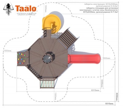 Товары - Серия G модель 1 - детская игровая конструкция платформа восьмигранник вокруг дерева (конструктор)