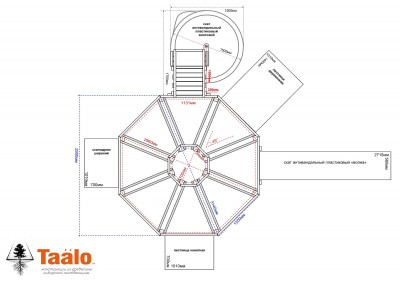 Товары - Серия G модель 1 - детская игровая конструкция платформа восьмигранник вокруг дерева (конструктор)