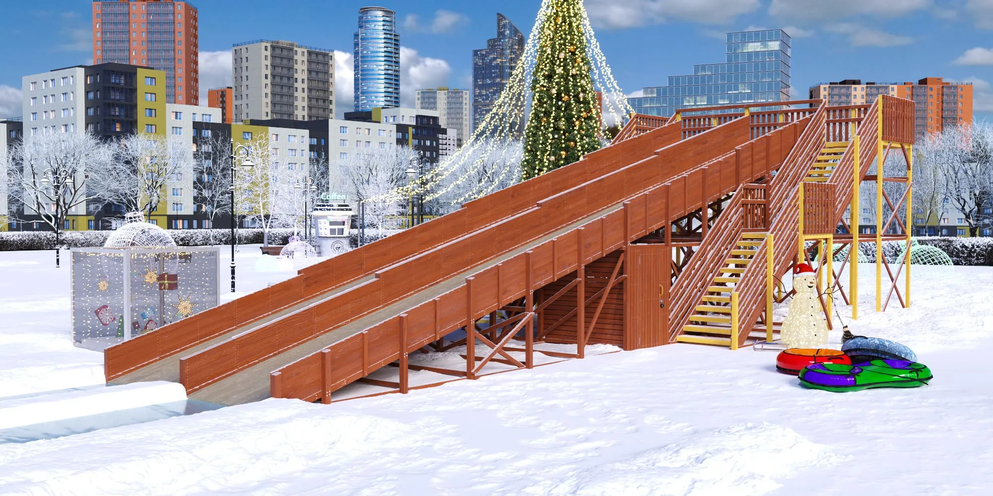 Товары - Зимняя горка Савушка Зима 12/1 с местом для хранения