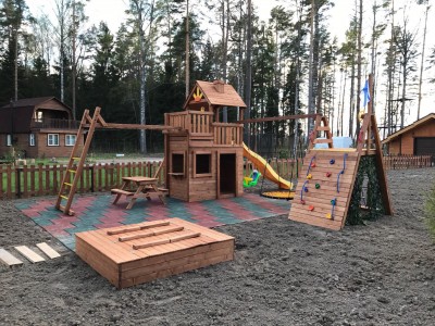 Детские комплексы с горкой и качелями - Игровая площадка Крепость Викингов