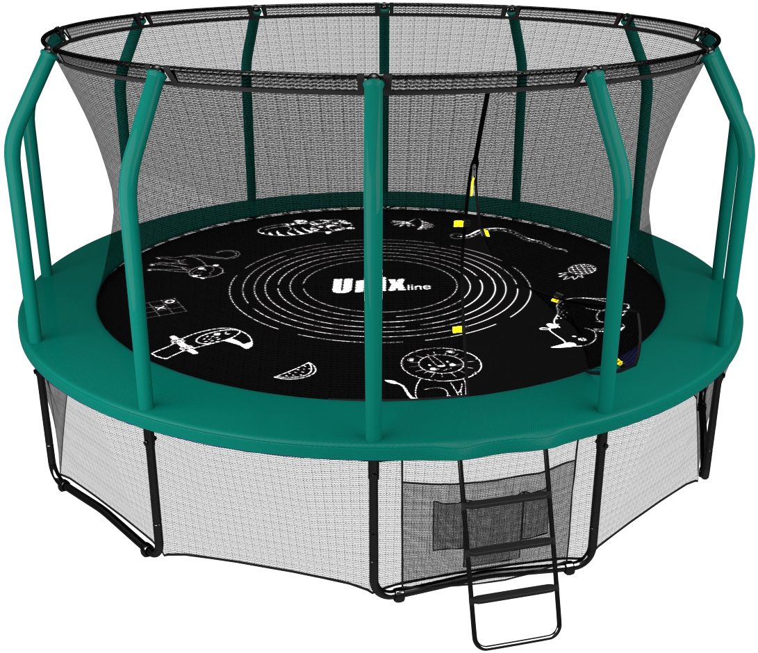 Пружинный Батут UNIX SUPREME 14 FT GREEN